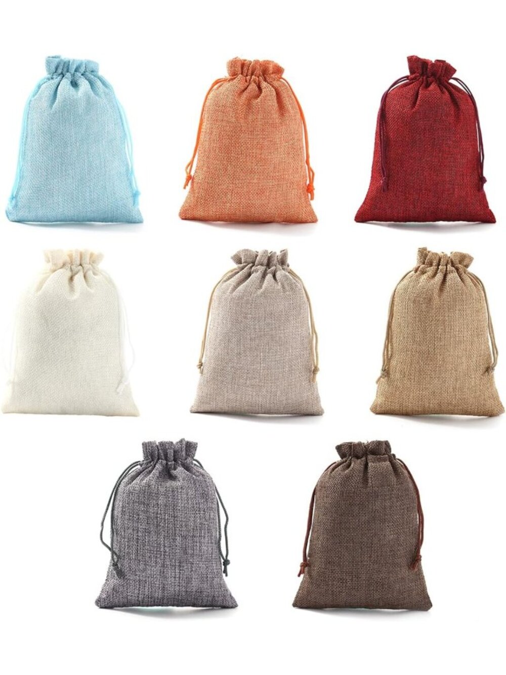 48pcs Mixed Color Burlap Gift Bags with Drawstring - Perfect for Weddings